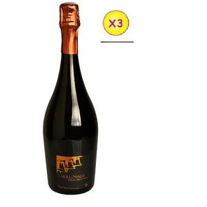 Lot De 3 Vins Mousseux Carillonade Demi Sec Blanc 11% 75cl