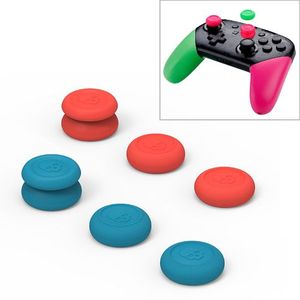Skull&amp;Co Pro / PS4 Gamepad Rocker Cap Button Cover Thumb Grip Set For Nintendo Switch / Switch Lite / JOYCON (Blue + Red)