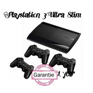 Sony Computer Entertainment CONSOLE DE JEUX PLAYSTATION 3 ULTRASLIM . 250 Go + 3 Manettes Bluetooth + 2 Câbles De Rechargement DE MANETTES + 20 Jeux Intégrés DONT PES S 2021, FIFA 21, BLUR, GOD OF WAR, NARUTO, CALL OF DUTY, LAST OF US, GHOST, BATTLEFIEL,GTA 5, DESHONORED, DARK SECTO