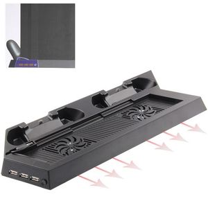 Charging Stand USB Dual Cooling Fan Controller Stand Holder Cooler For PS4 Console Cooler(Black)
