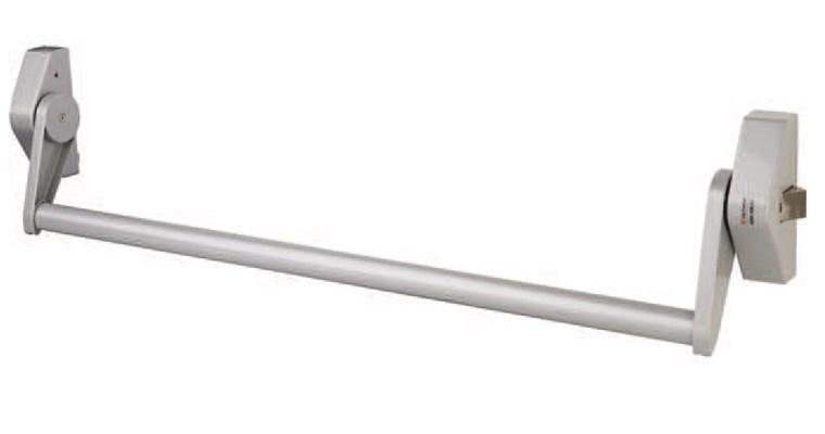 BARRE ANTIPANIQUES 1 POINTS 900 mm AVEC GÂCHE GRIS REF 6510BM-G