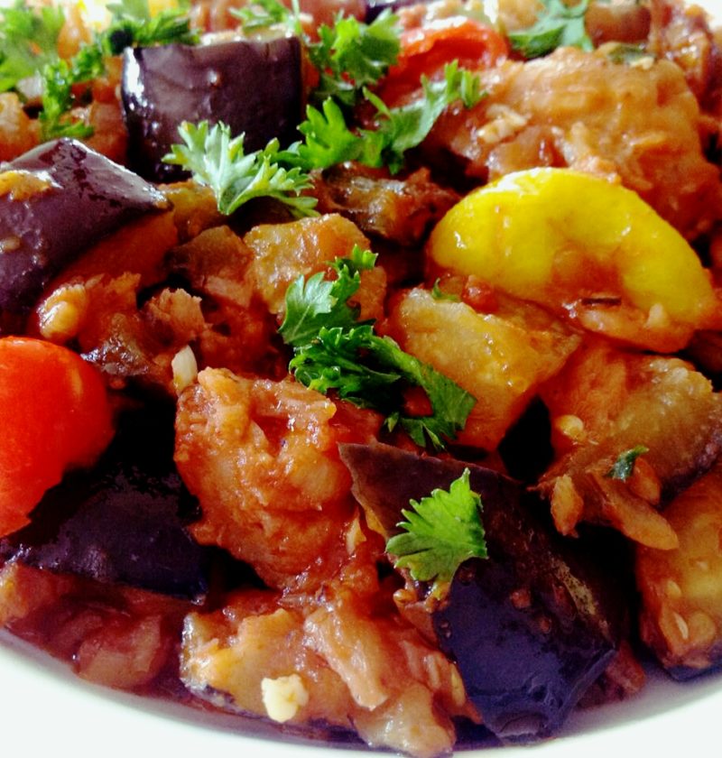 Sauce aubergine poisson fumé