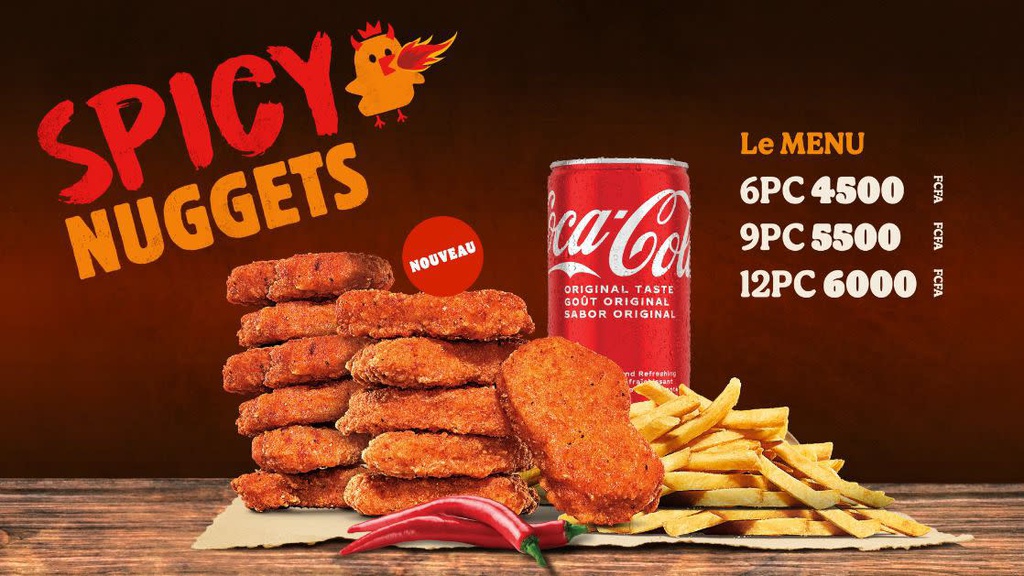 Spicy Nuggets Menu x12 + Frites