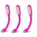 Lot De 3 Lampes Led Usb Flexible- Rose