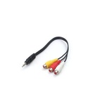 Câble 3.5 Mm - Mini Av Mâle à 3 Rca Femelle - Câble Audio Vidéo Câble Stéréo Adaptateur - Noir