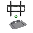 Support Mural-Compatible- TV 26"-55" Pouces- Solidité AMLED D'Origine - Pivotant Haut/Bas - Noir