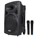 Jiepak JERRY Haut-Parleur Portable Rechargeable Trolley JR-3015 Avec Microphones Sans Fil VHF - Noir