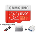 Samsung Carte Mémoire Micro SD - 64 Go Avec Lecteur Et Deux Adaptateurs