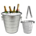Deux Seaux à Champagne Grand Et Petit+ Pince - Argent