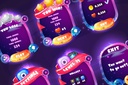 Space cartoon game assets set