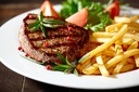 Steack nature/ frites