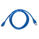 B & S Universal Câble USB 3.0 A Mâle / Micro B Mâle - 1,5m - Bleu